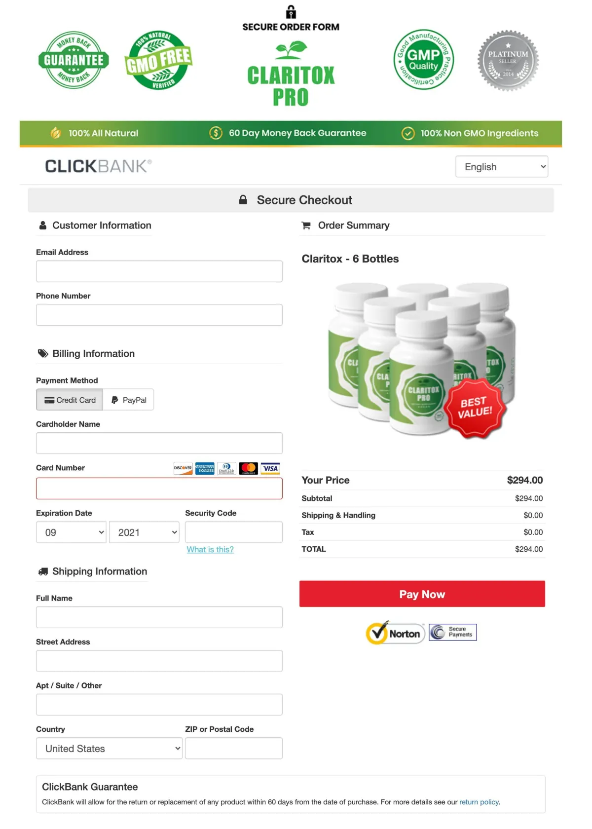 Claritox Pro secure order now checkout page buy official